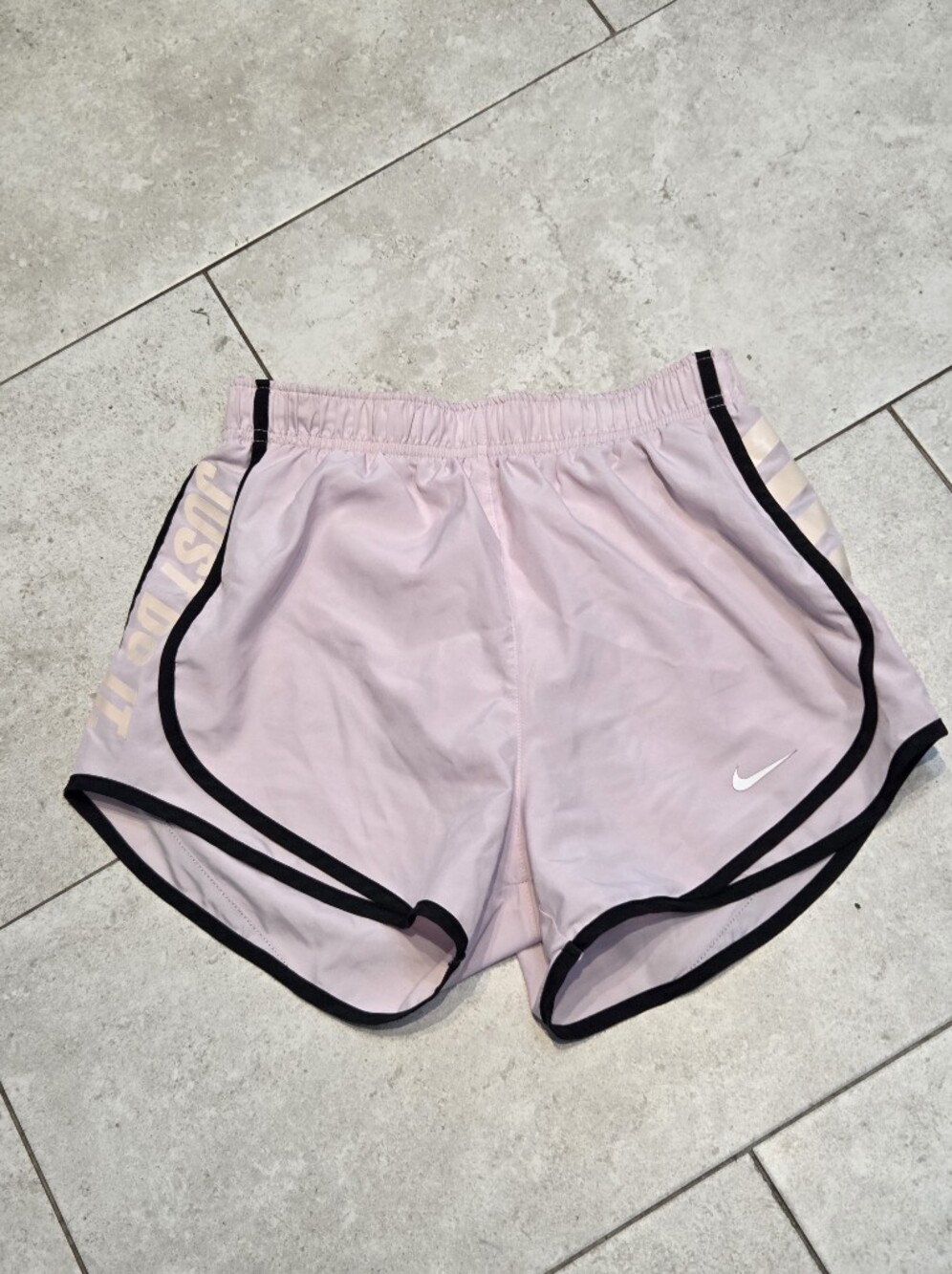 Nike Women's Pink Running Shorts with Black Trim